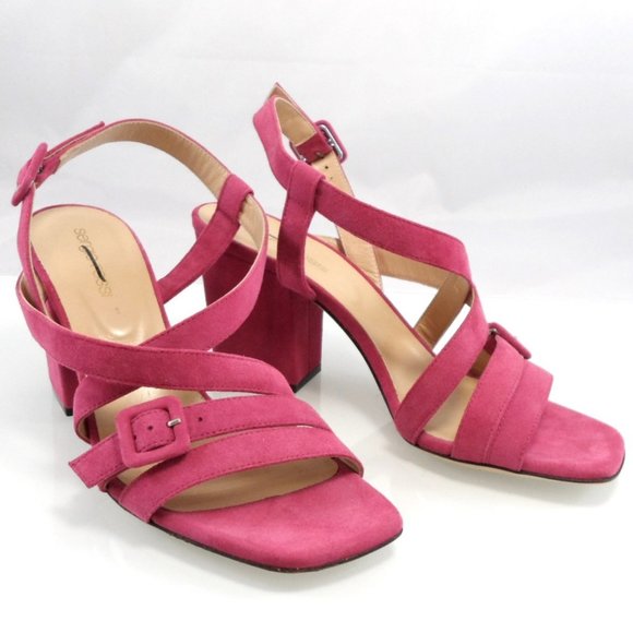NEW$455 SERGIO ROSSI Royal Suede Block Heel Sandals Strappy Buckled Slingback 37 - Picture 13 of 17